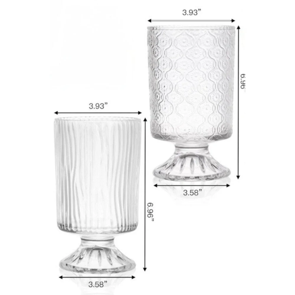 Glass Vase Centerpiece Decor Set of 2 Flowers Bouquet Floral Farmouse Boho
